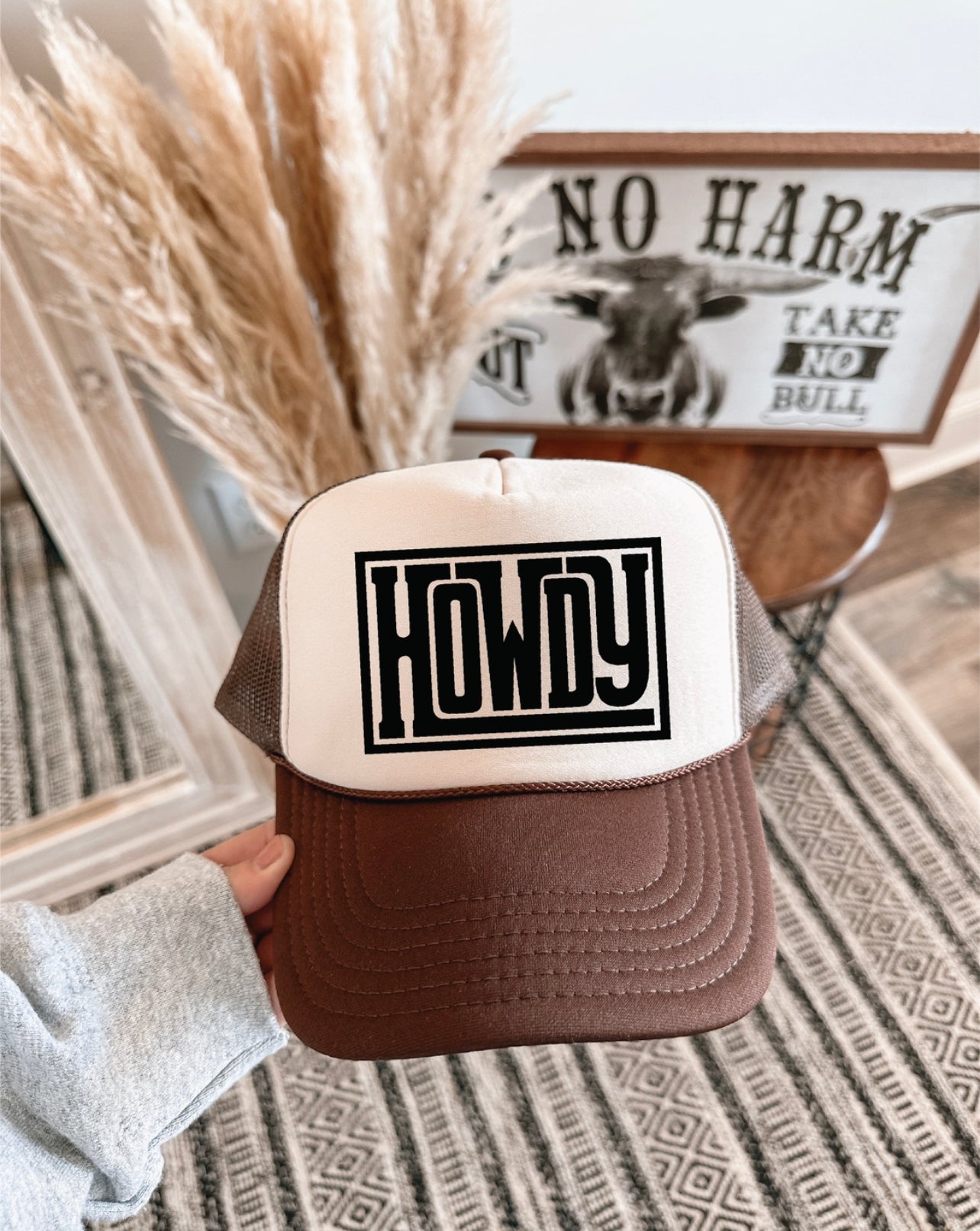 “Howdy” Brown & Tan Trucker Hat