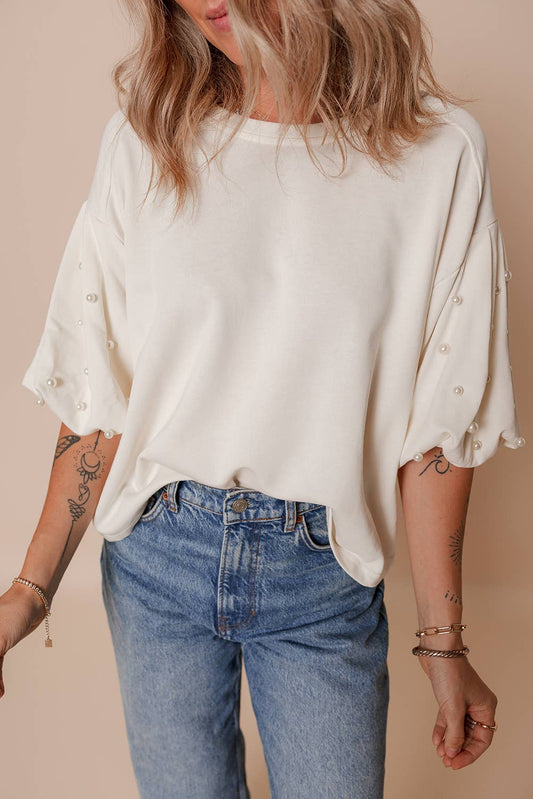 Pretty in Pearls Puff Sleeve Top