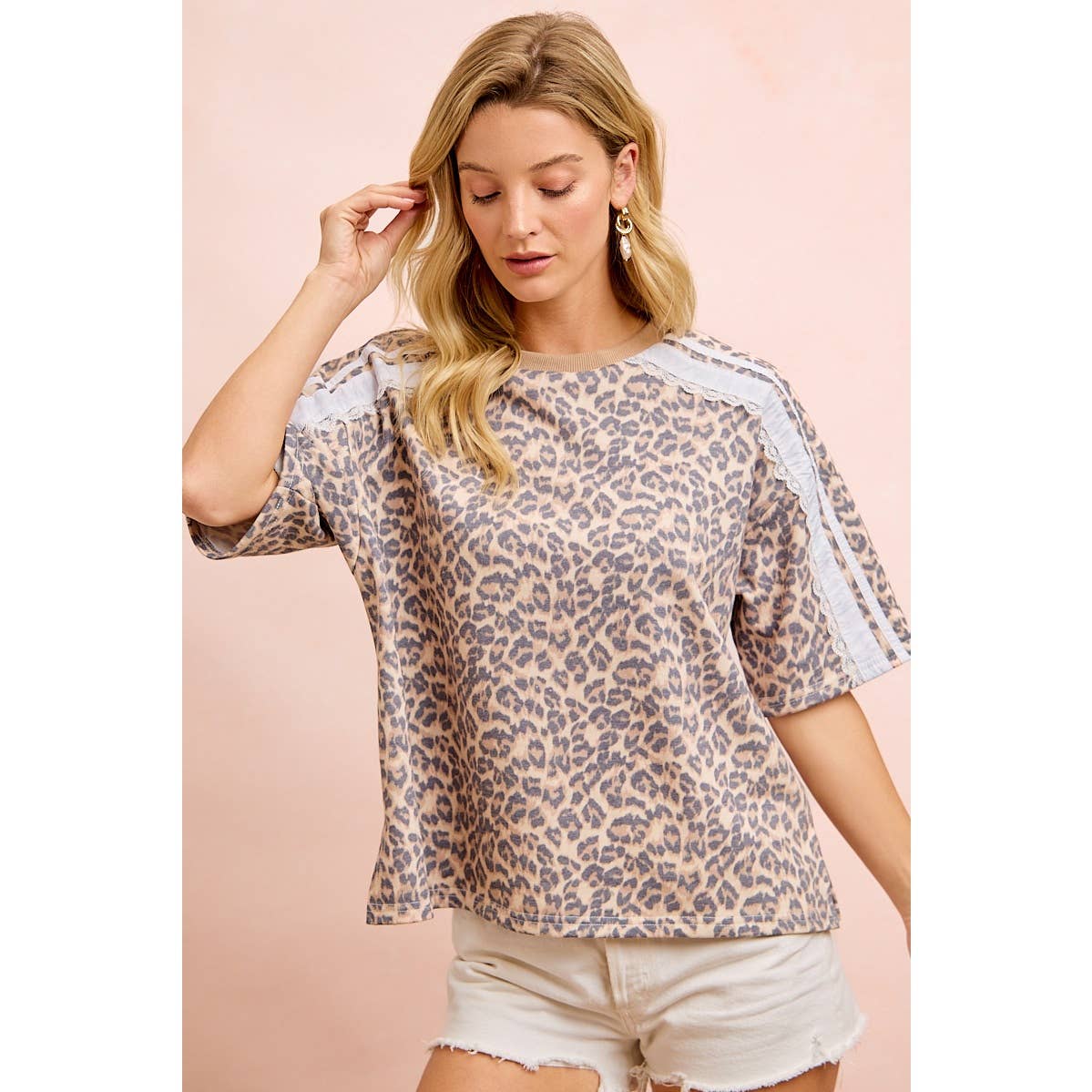 Wild Charm Eyelet Sleeve Top