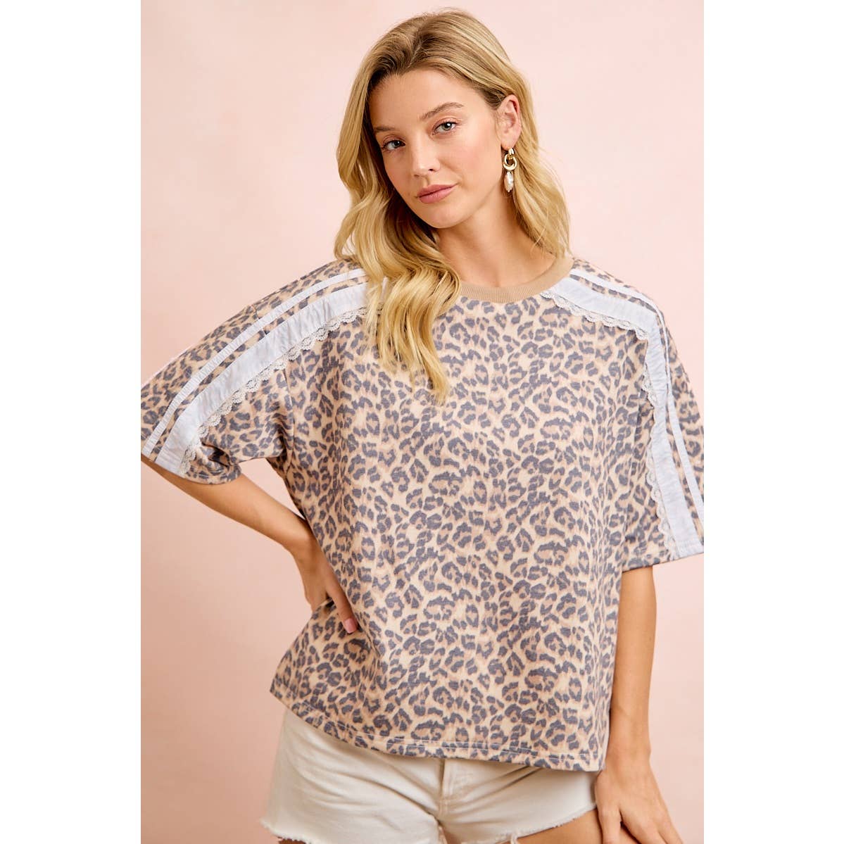 Wild Charm Eyelet Sleeve Top