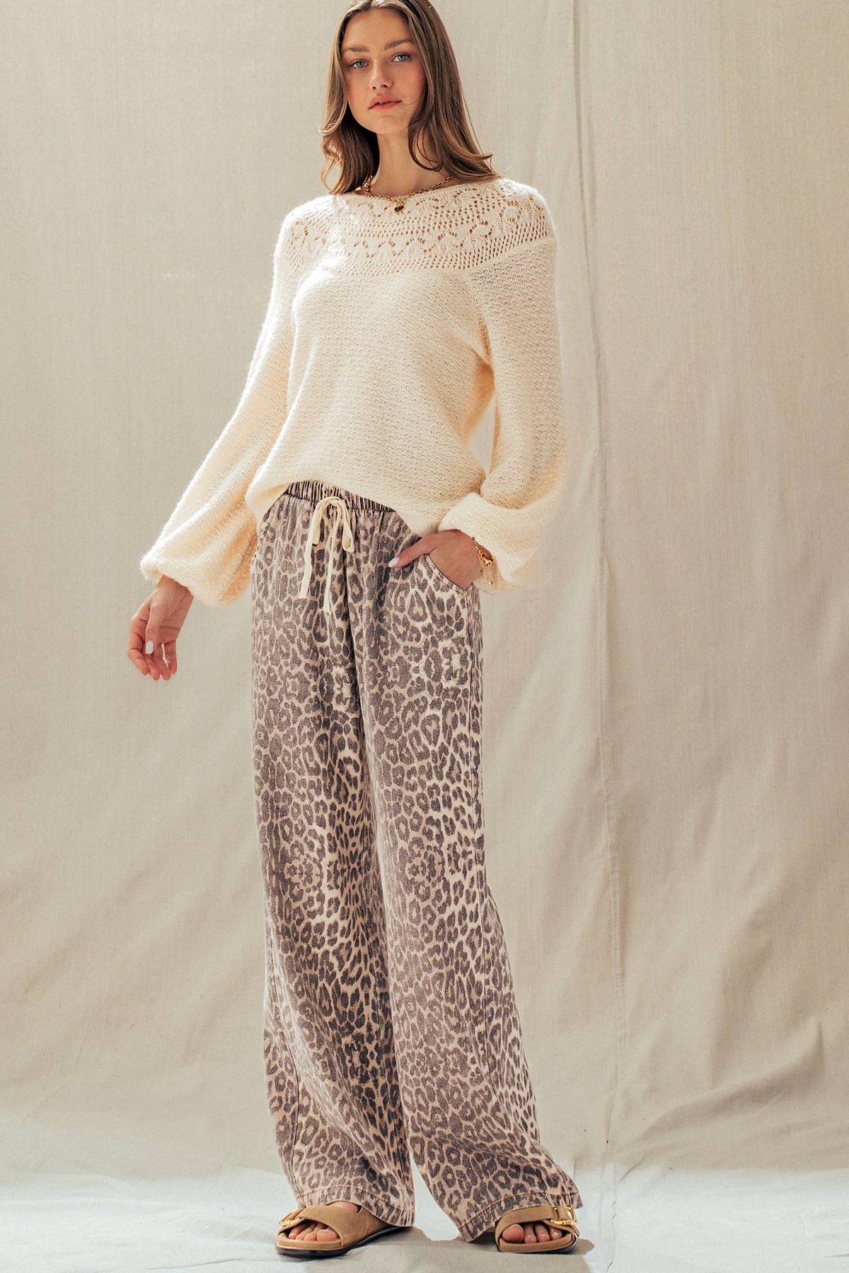 Unleashed Wide Leopard Print Pants