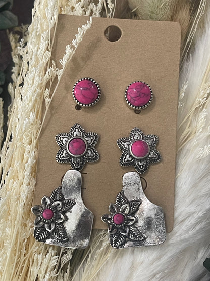 Tag me, Cowgirl 3pc Earring Set