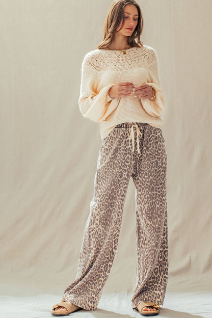 Unleashed Wide Leopard Print Pants
