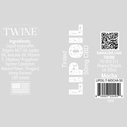 Hydrating Lip Oil with CBD, Vitamin E - Tinted Mocha