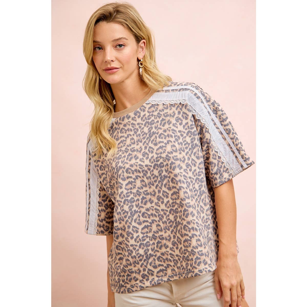 Wild Charm Eyelet Sleeve Top