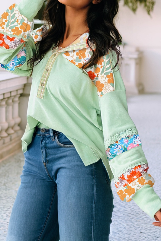 Laced in Bloom Floral Hooded Pullover