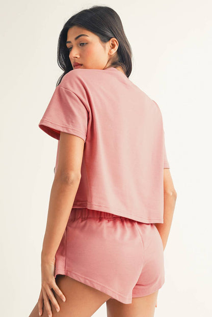 Sweet On You Cropped Tee and Ruffle High Waist Skort Set