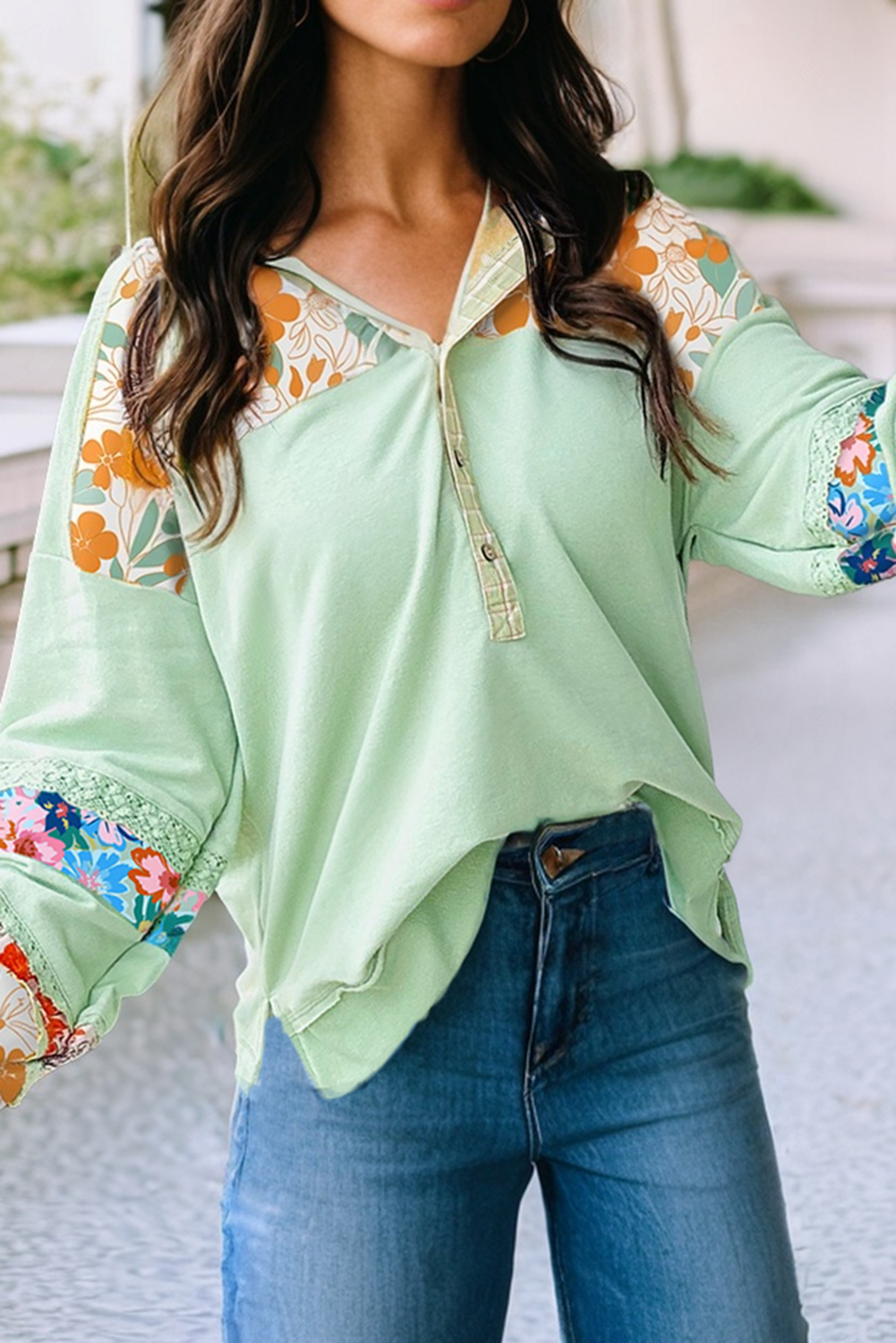 Laced in Bloom Floral Hooded Pullover