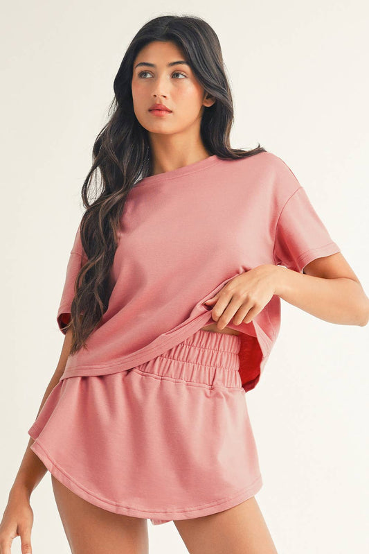 Sweet On You Cropped Tee and Ruffle High Waist Skort Set
