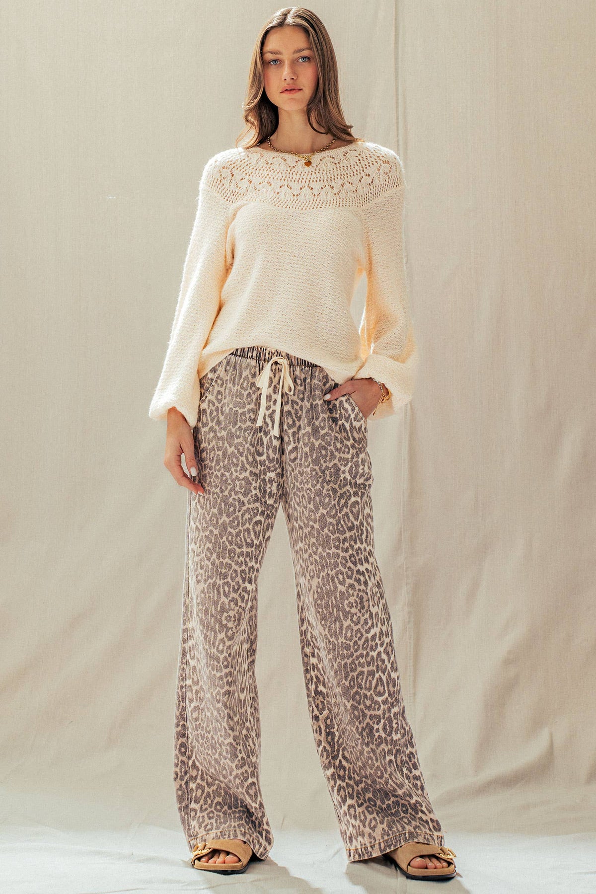 Unleashed Wide Leopard Print Pants