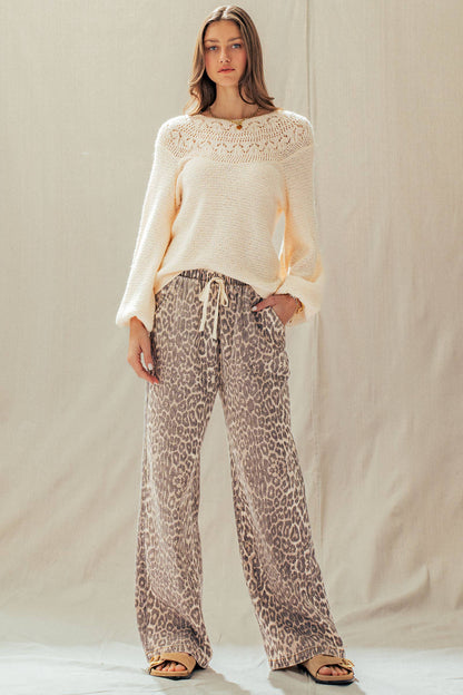 Unleashed Wide Leopard Print Pants