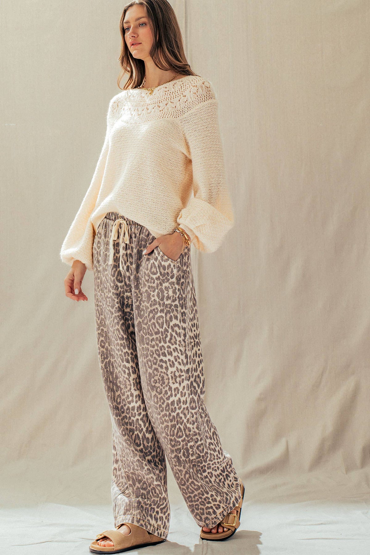 Unleashed Wide Leopard Print Pants