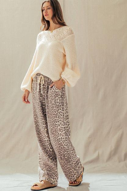 Unleashed Wide Leopard Print Pants