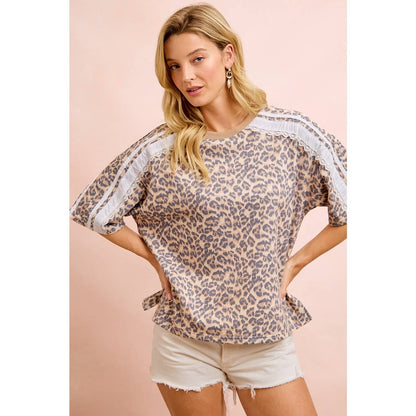Wild Charm Eyelet Sleeve Top