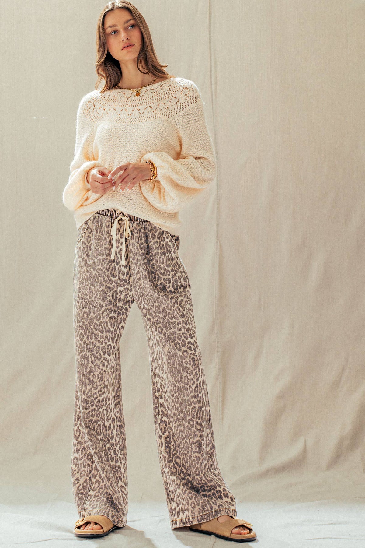 Unleashed Wide Leopard Print Pants