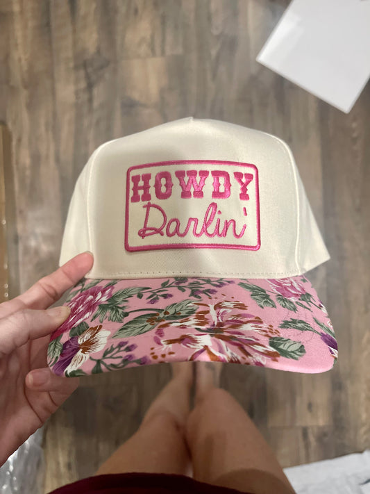 HOWDY Darlin' Embroidery Patch Floral Two-Tone Hat