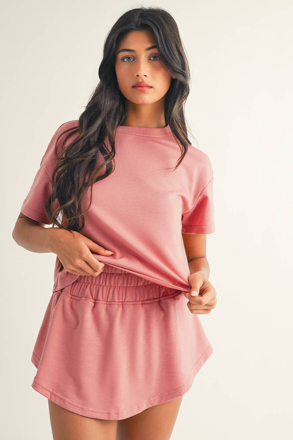 Sweet On You Cropped Tee and Ruffle High Waist Skort Set