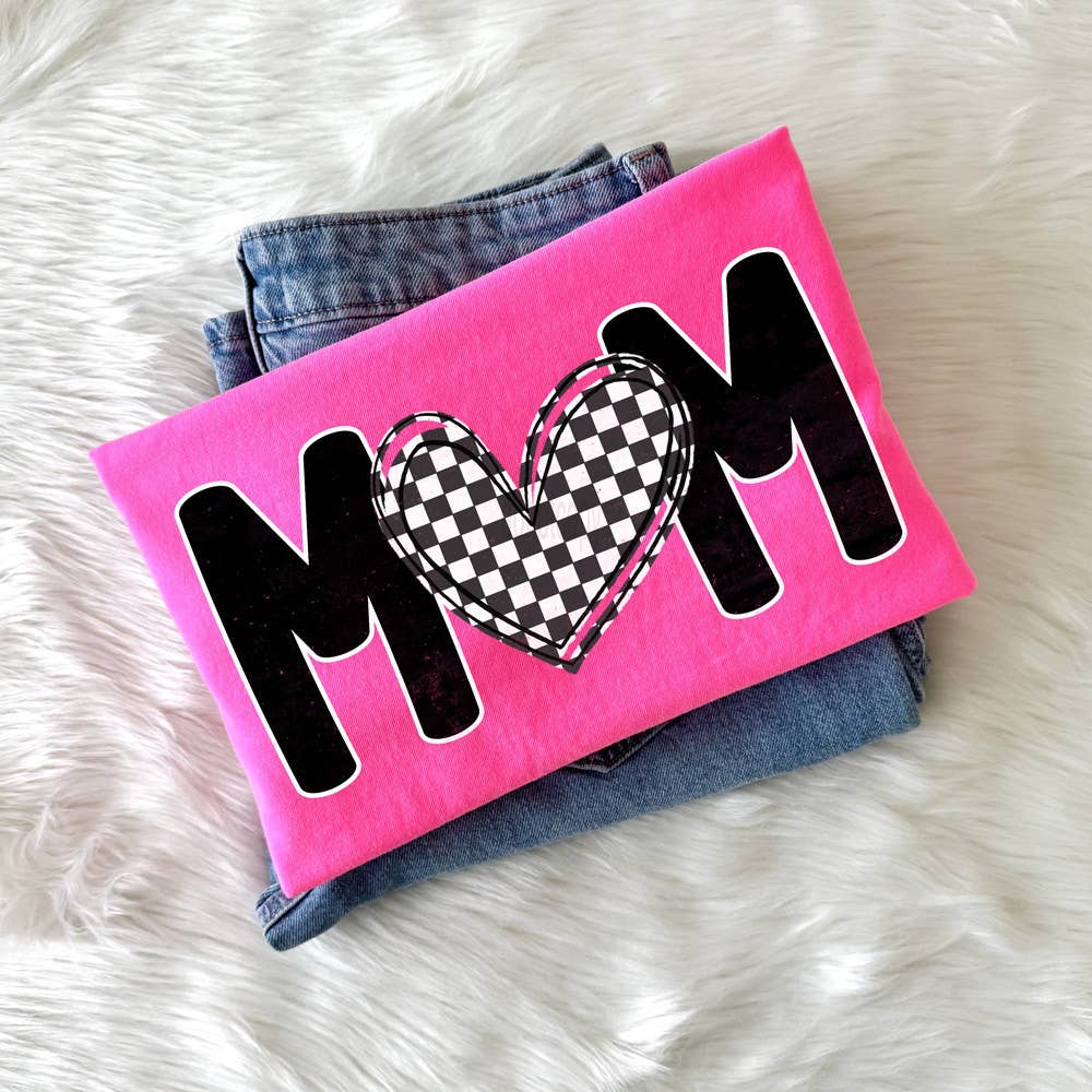 Mom Checker Heart Tee