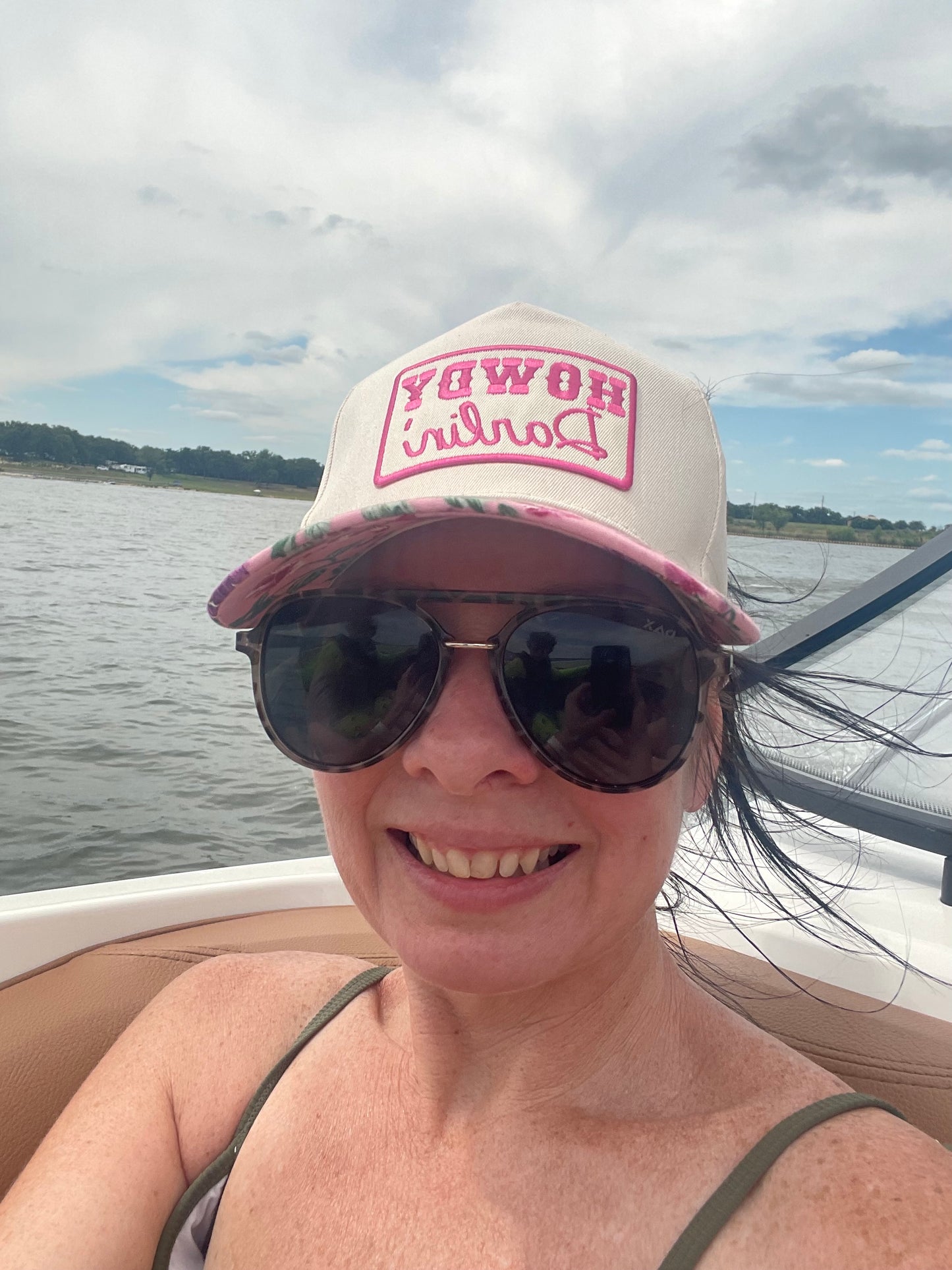 HOWDY Darlin' Embroidery Patch Floral Two-Tone Hat