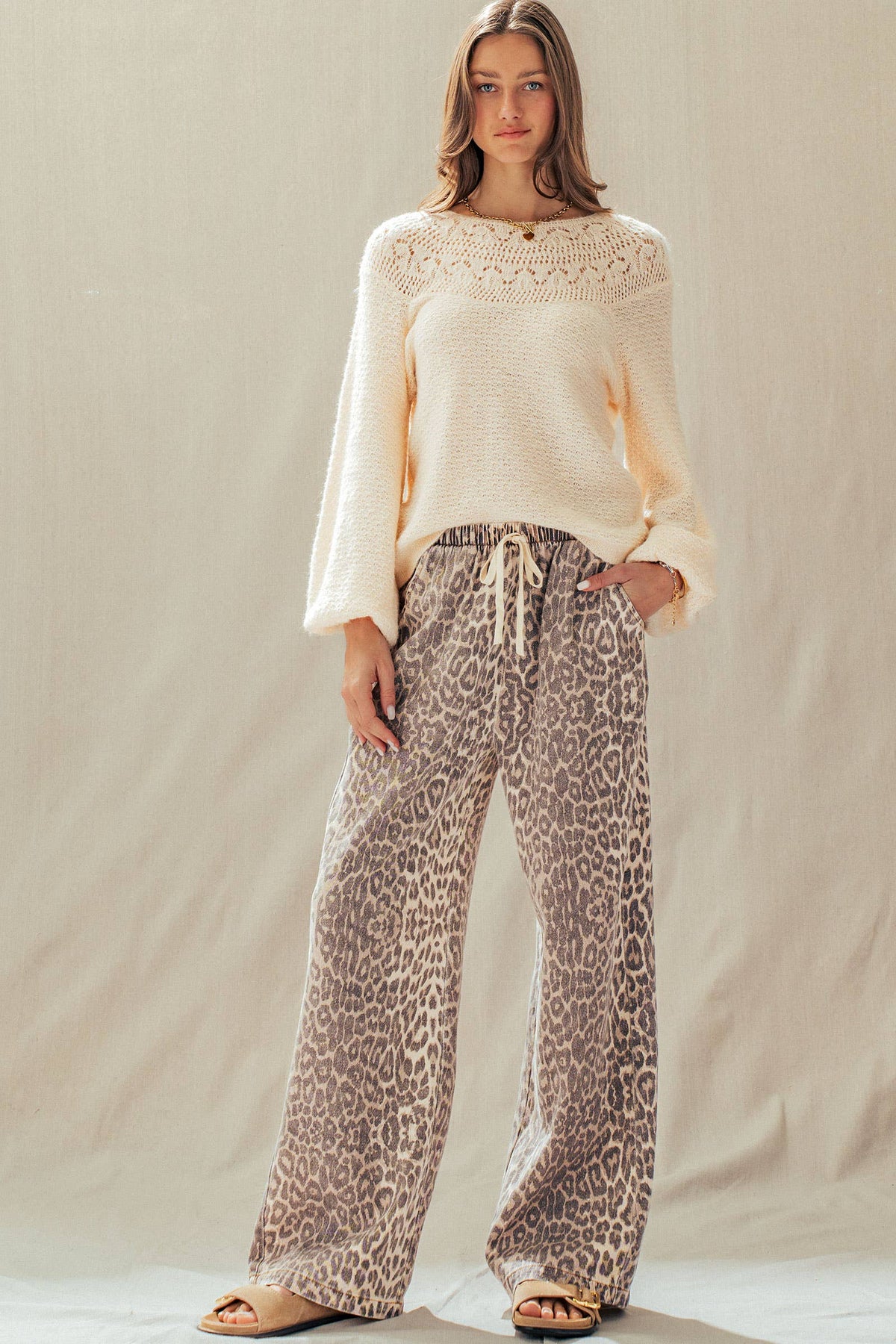 Unleashed Wide Leopard Print Pants