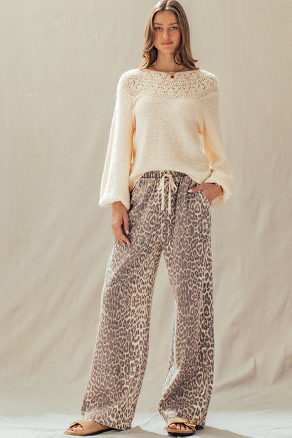 Unleashed Wide Leopard Print Pants