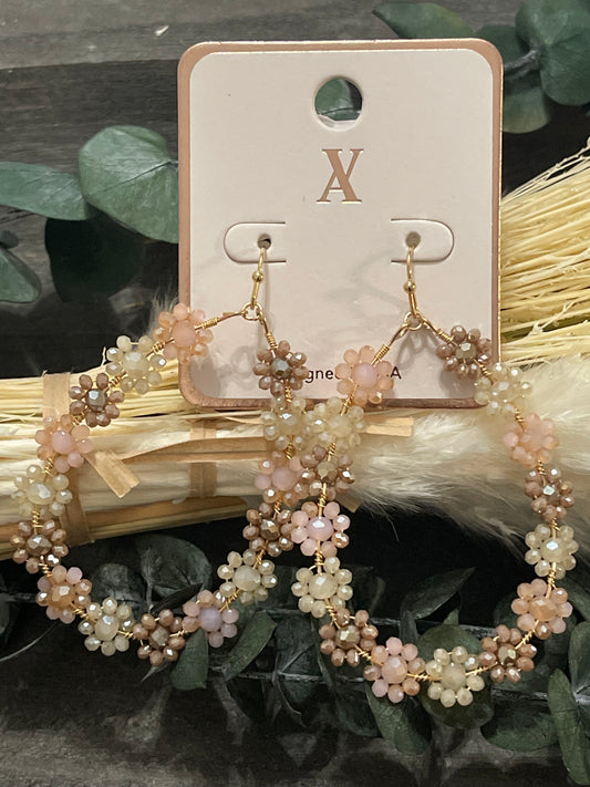 Floral Whispers Earrings - Pink