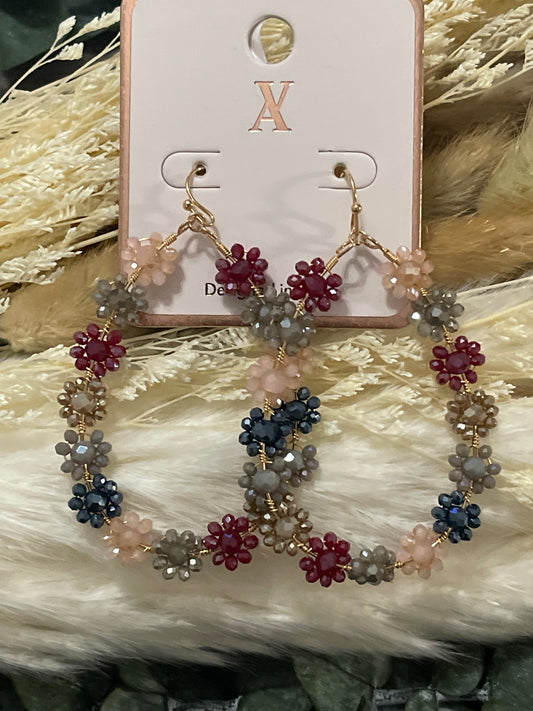Floral Whispers Earrings - Blue