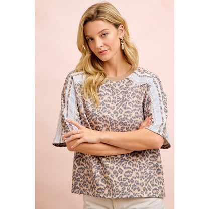 Wild Charm Eyelet Sleeve Top