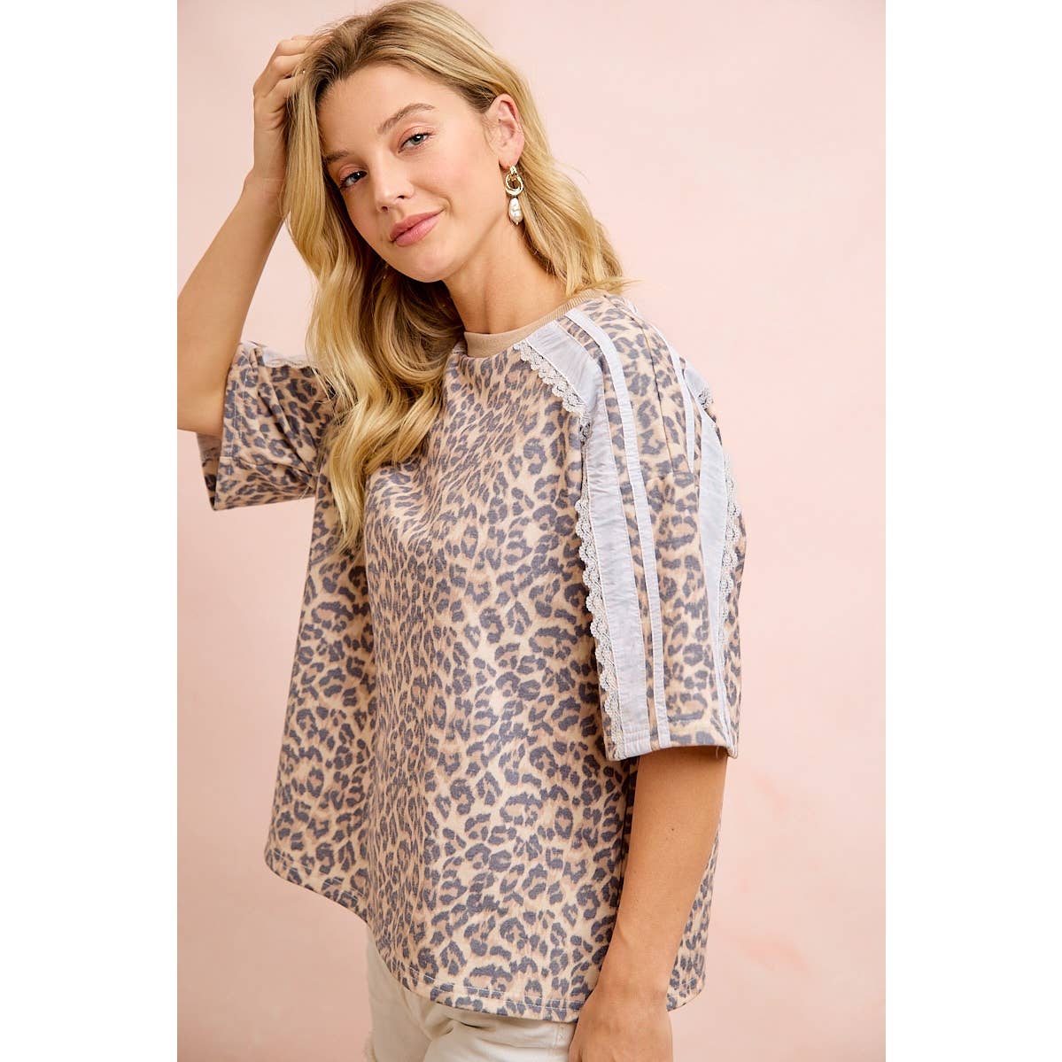 Wild Charm Eyelet Sleeve Top