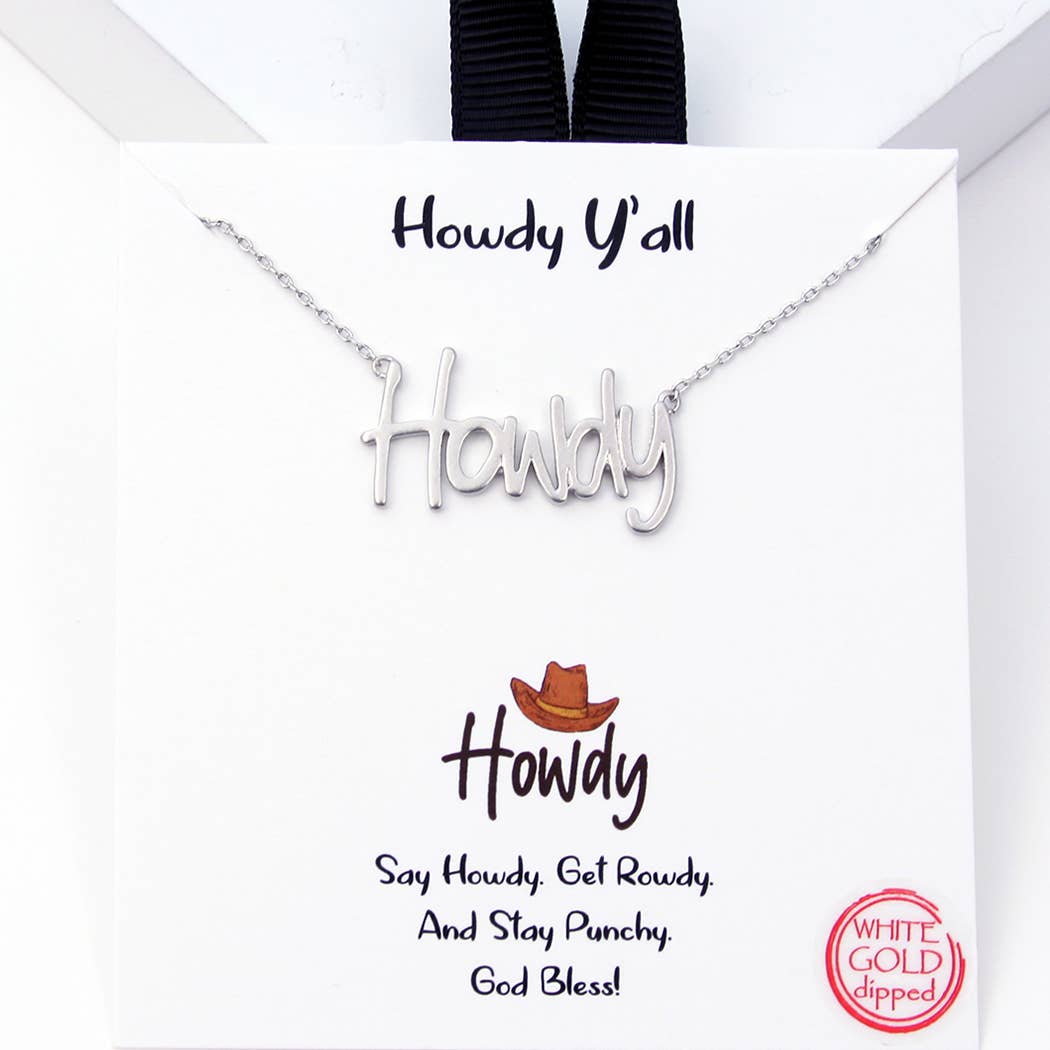 Howdy Y'all Word Charm Pendant Necklace
