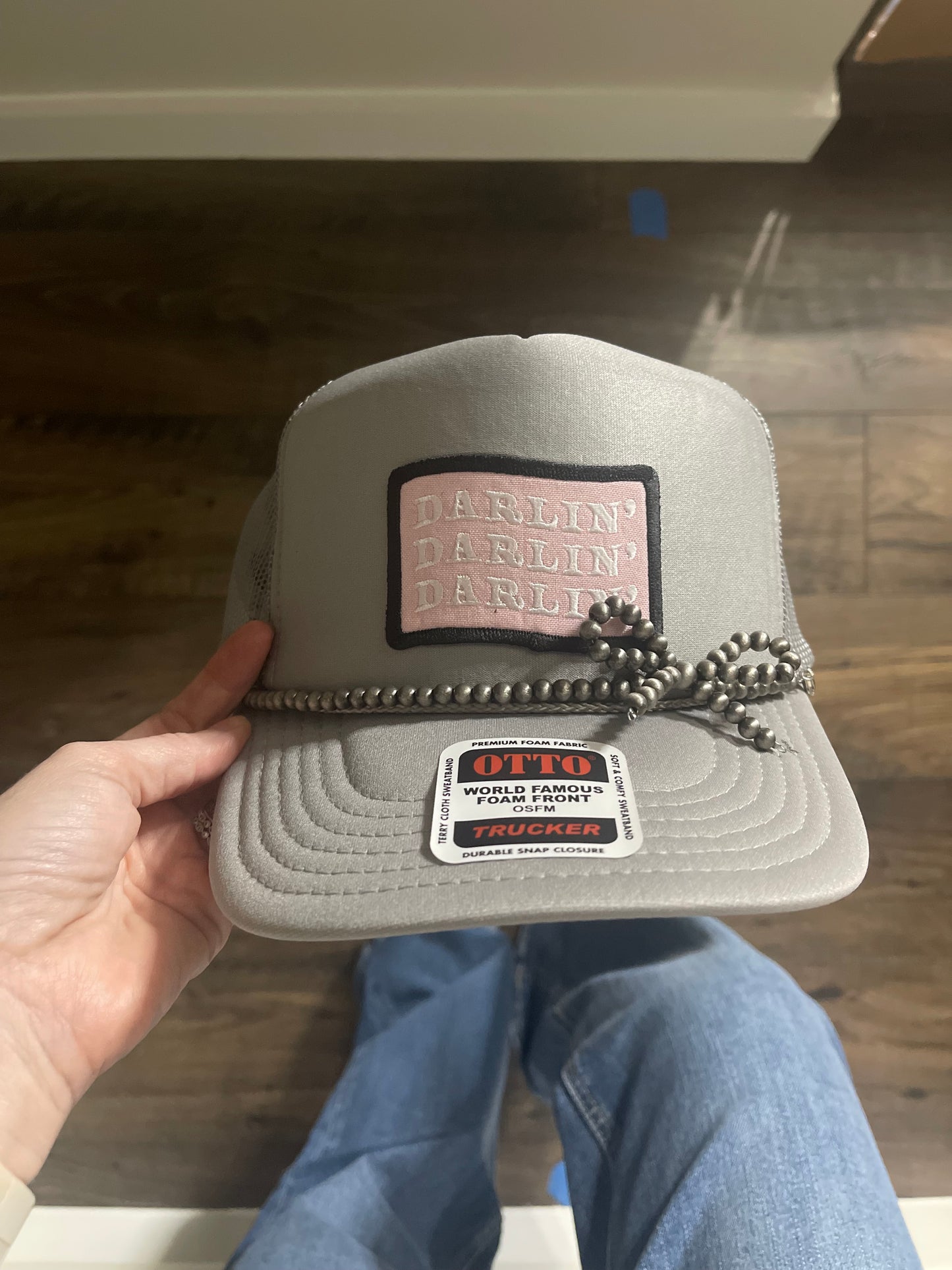 Pearl Bow Trucker Hat Chain