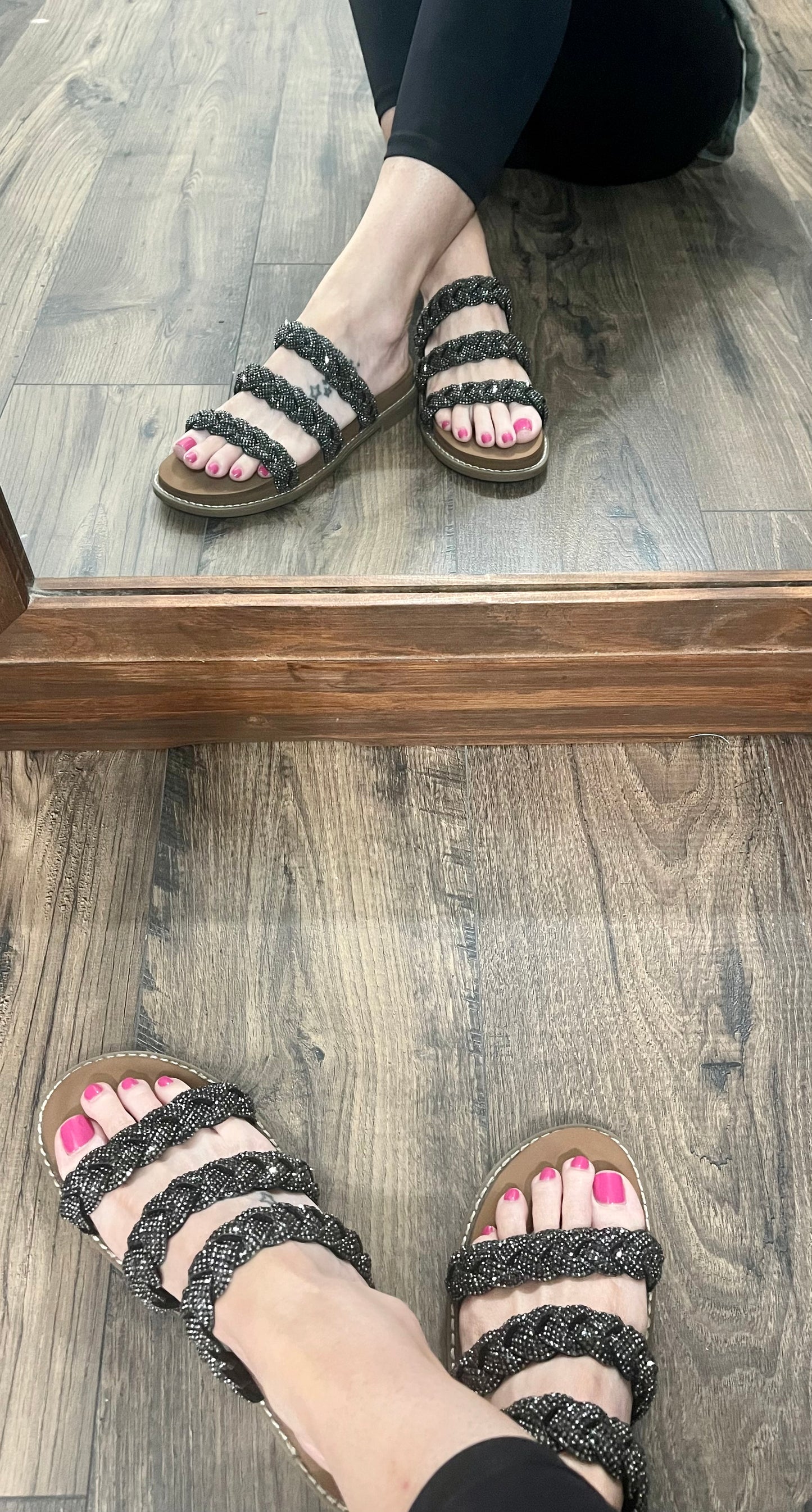 Shine Bright Jeweled Slip on Sandal