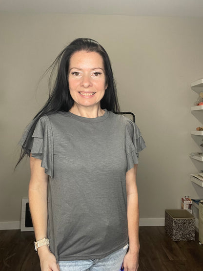 The Frilly Affair Ruffle Short Sleeve Top