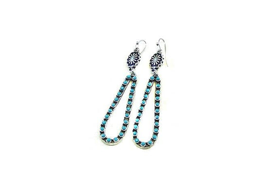 Western Turquoise Teardrop Earrings