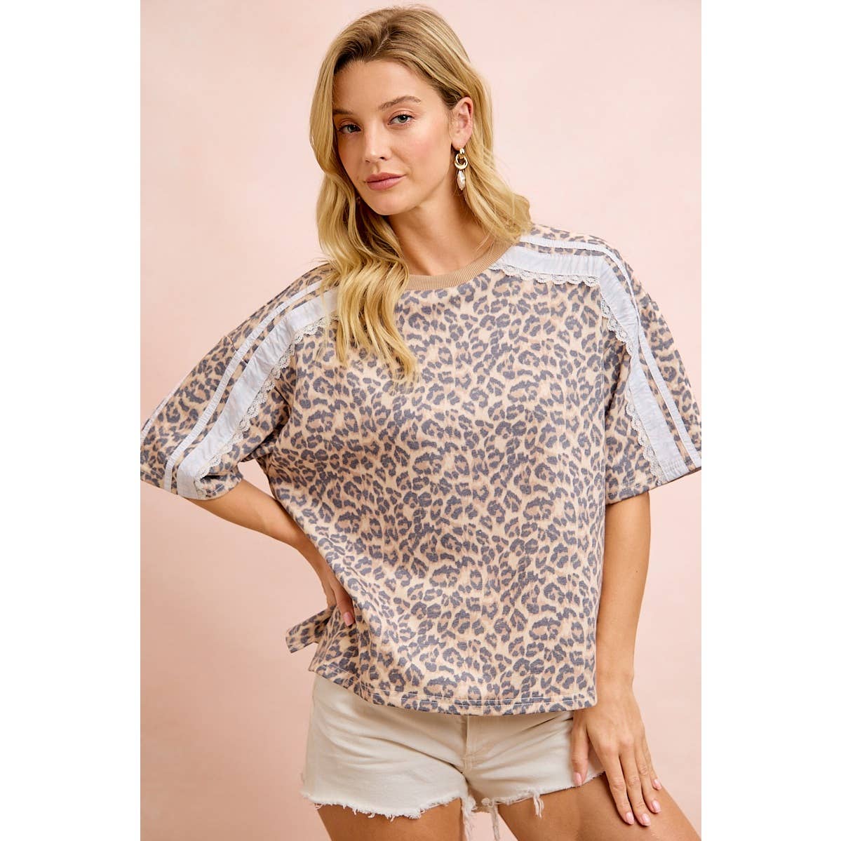 Wild Charm Eyelet Sleeve Top