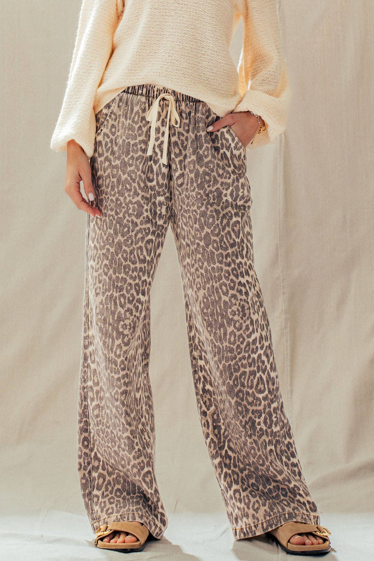 Unleashed Wide Leopard Print Pants