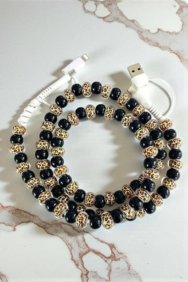 Cheetah Beaded Cord Charger