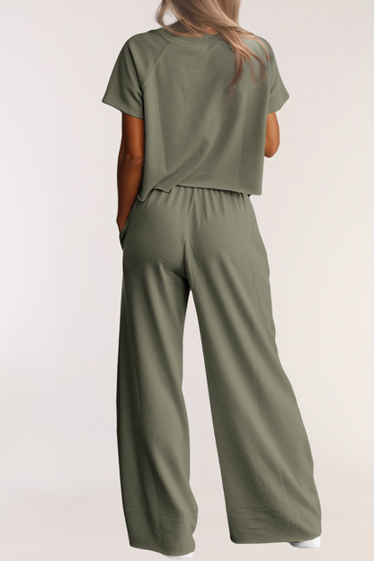 Olive You Wide Leg Pants Set