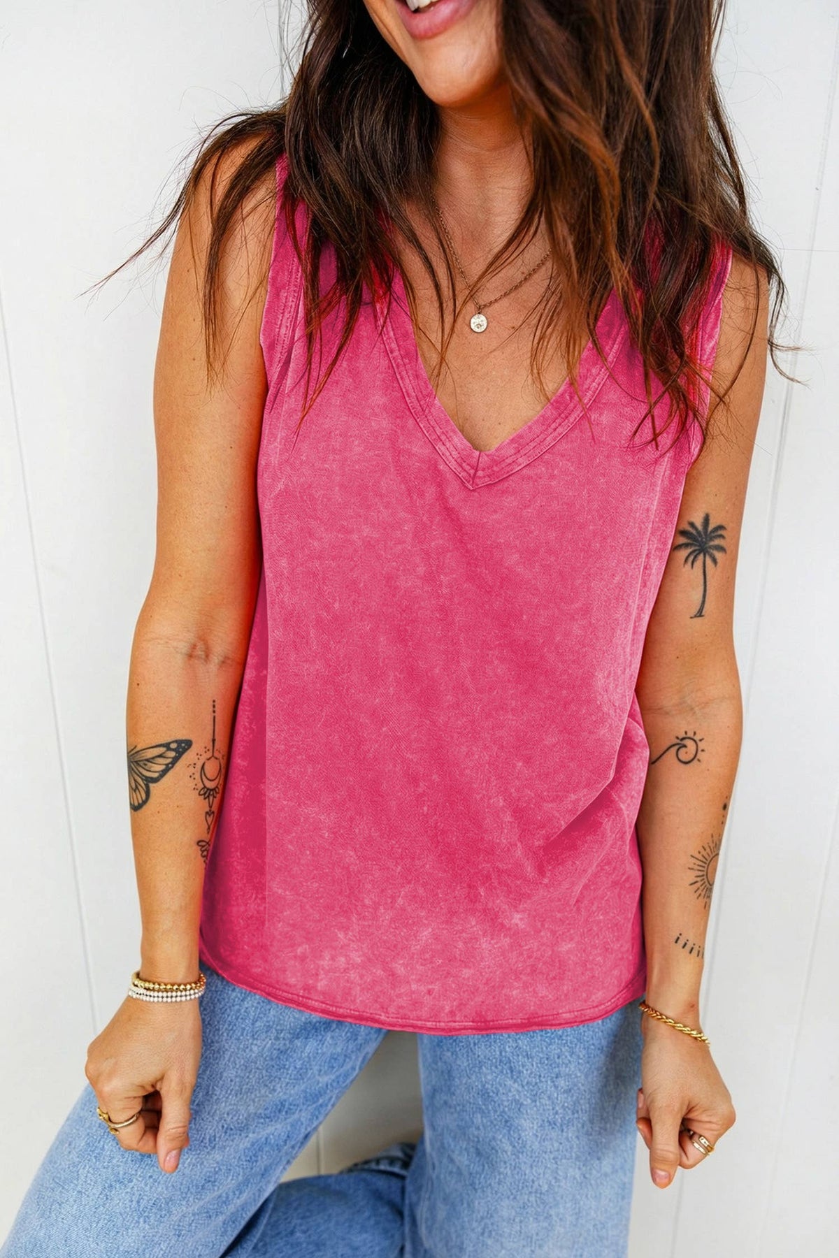 LDC Mineral Wash V Neck Tank Top