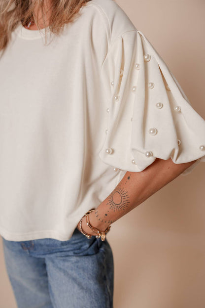 Pretty in Pearls Puff Sleeve Top