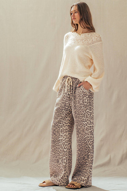 Unleashed Wide Leopard Print Pants