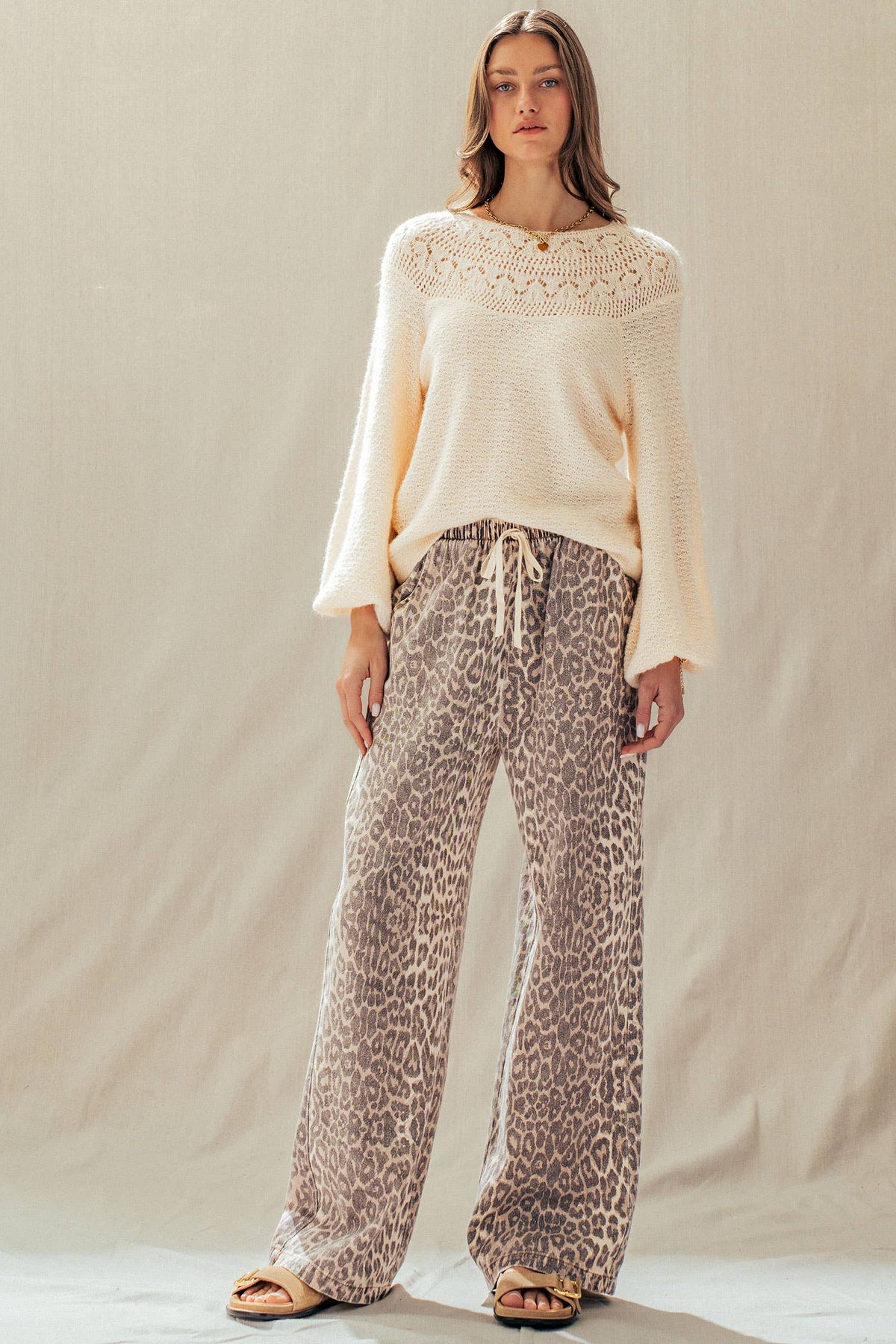 Unleashed Wide Leopard Print Pants