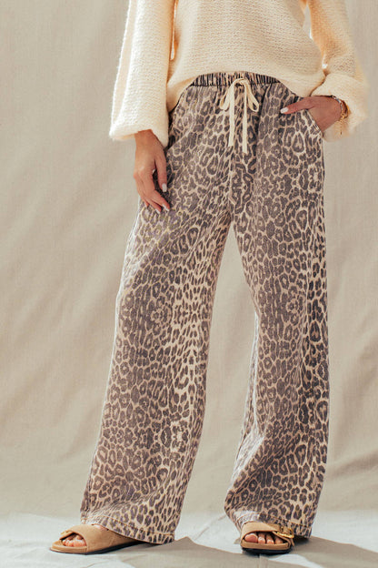 Unleashed Wide Leopard Print Pants