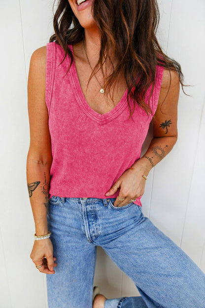 LDC Mineral Wash V Neck Tank Top