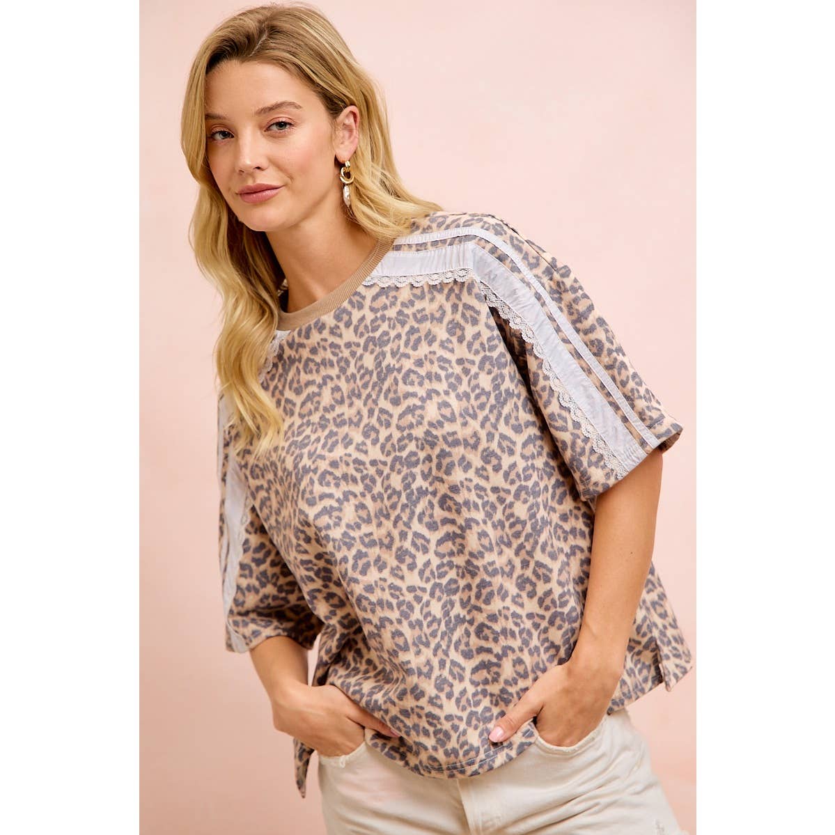 Wild Charm Eyelet Sleeve Top