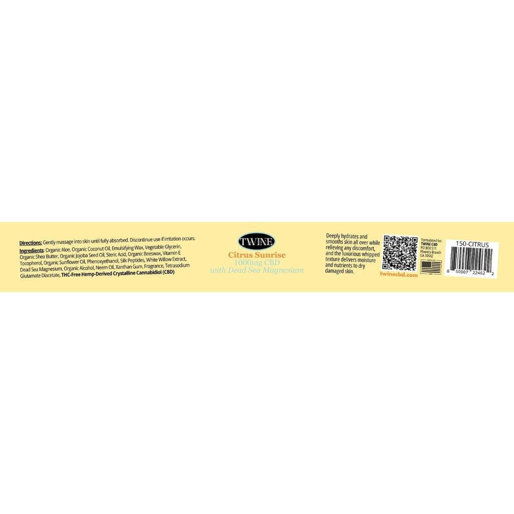 CBD Hydrating Body Butter Citrus Sunrise Summer Scent