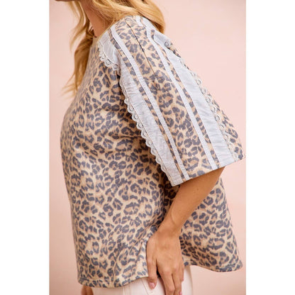 Wild Charm Eyelet Sleeve Top
